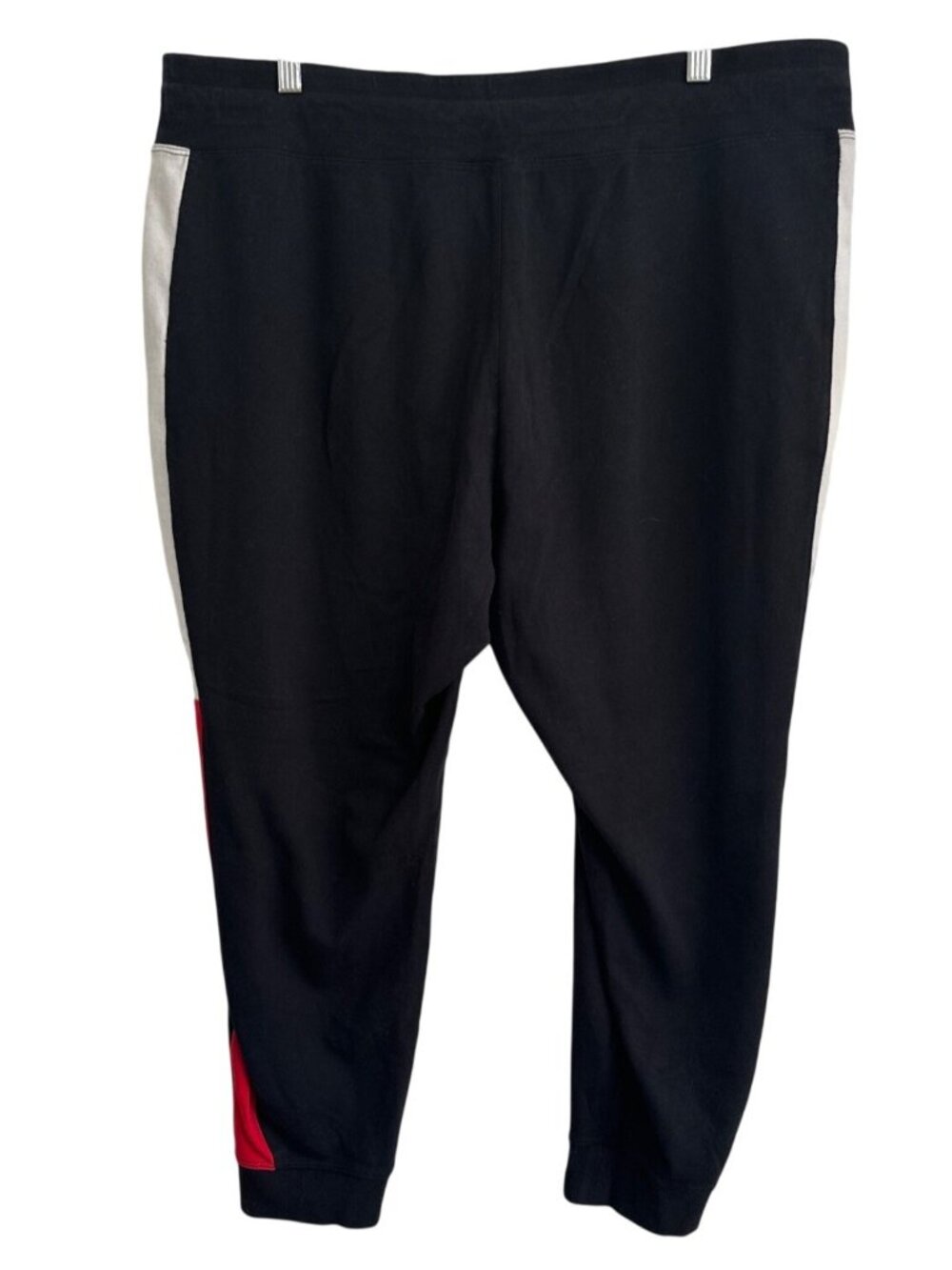 Tommy Hilfiger Sport Womens Black Joggers 2X Colorblock Red White Cotton Blend - Picture 2 of 9